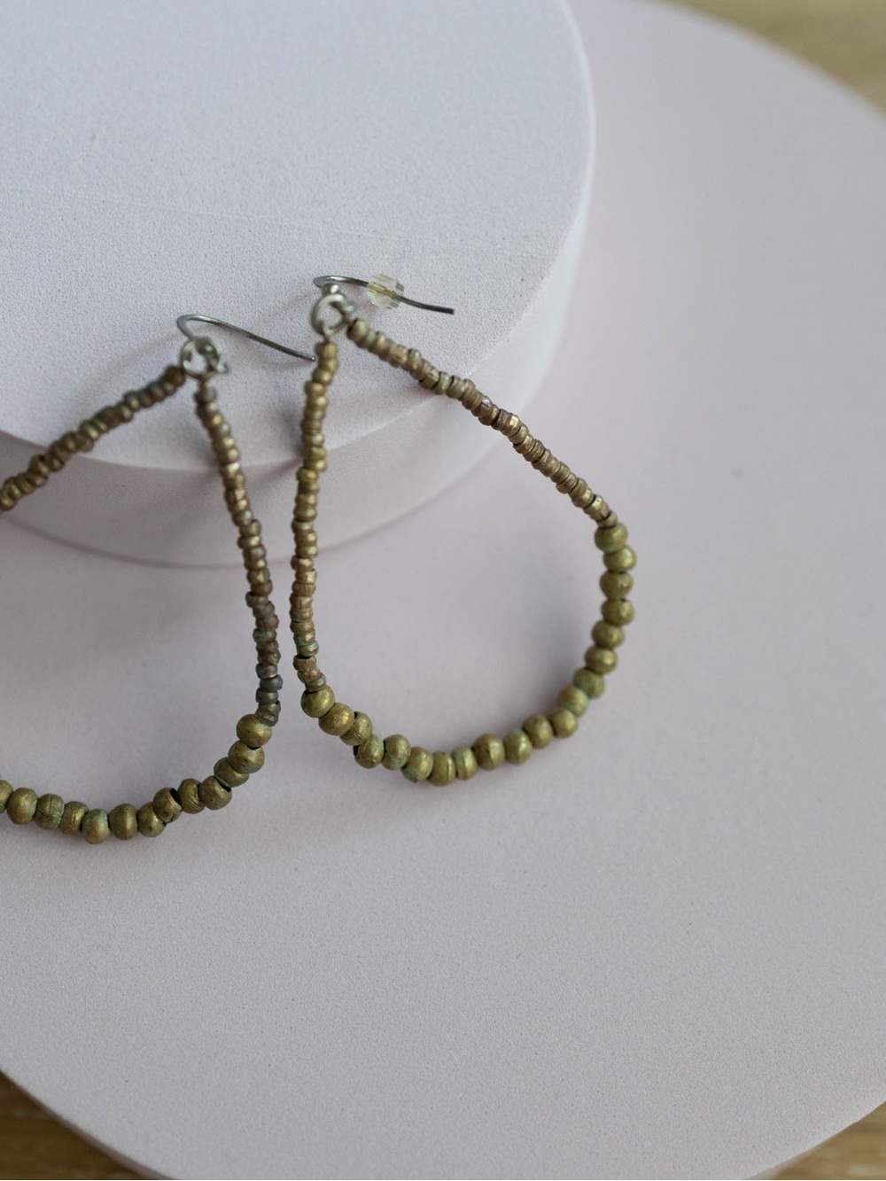 Noonday Collection Olive Beaded Teardrop Earrings